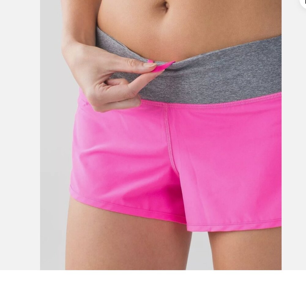 lululemon athletica Hot Pink Athletic Shorts with Gray Waistband
